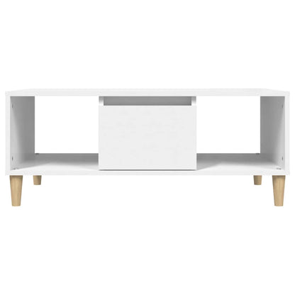 Tavolino da Salotto Bianco 90x50x36,5 cm in Legno Multistrato
