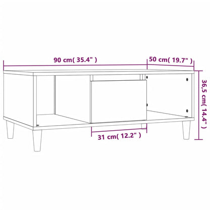 Tavolino da Salotto Nero 90x50x36,5 cm in Legno Multistrato | homemem39