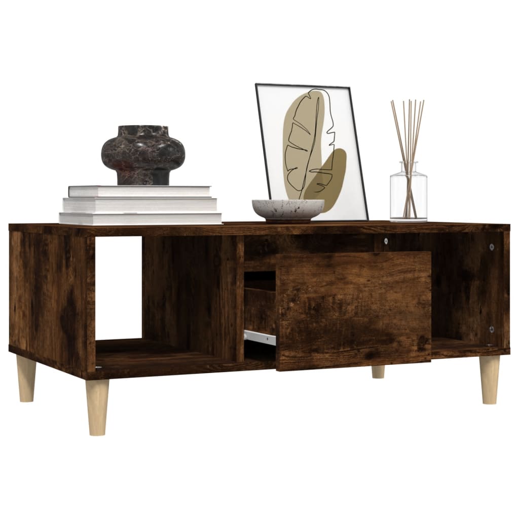 Tavolino da Salotto Rovere Fumo 90x50x36,5 cm Legno Multistrato | homemem39