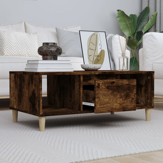 Tavolino da Salotto Rovere Fumo 90x50x36,5 cm Legno Multistrato | homemem39