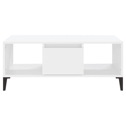 Tavolino da Salotto Bianco 90x50x36,5 cm in Legno Multistrato | homemem39