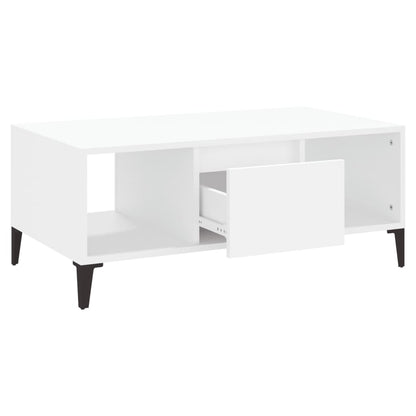 Tavolino da Salotto Bianco 90x50x36,5 cm in Legno Multistrato | homemem39
