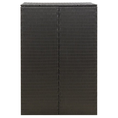 Copribidone Singolo Nero 70x80x117 cm in Polyrattan