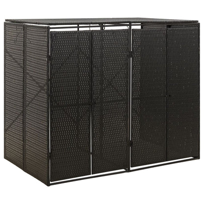 Copribidone Doppio Nero 140x80x117 cm in Polyrattan