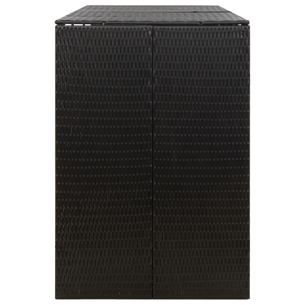 Copribidone Triplo Nero 207x80x117 cm in Polyrattan - homemem39