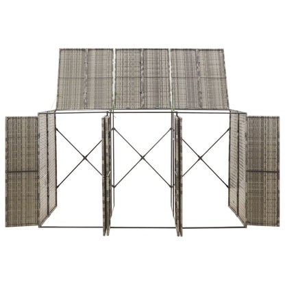 Copribidone Triplo Grigio 207x80x117 cm in Polyrattan - homemem39