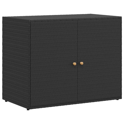 Mobiletto da giardino nero 100x55,5x80 cm in polyrattan | homemem39