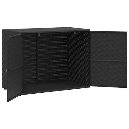 Mobiletto da giardino nero 100x55,5x80 cm in polyrattan | homemem39