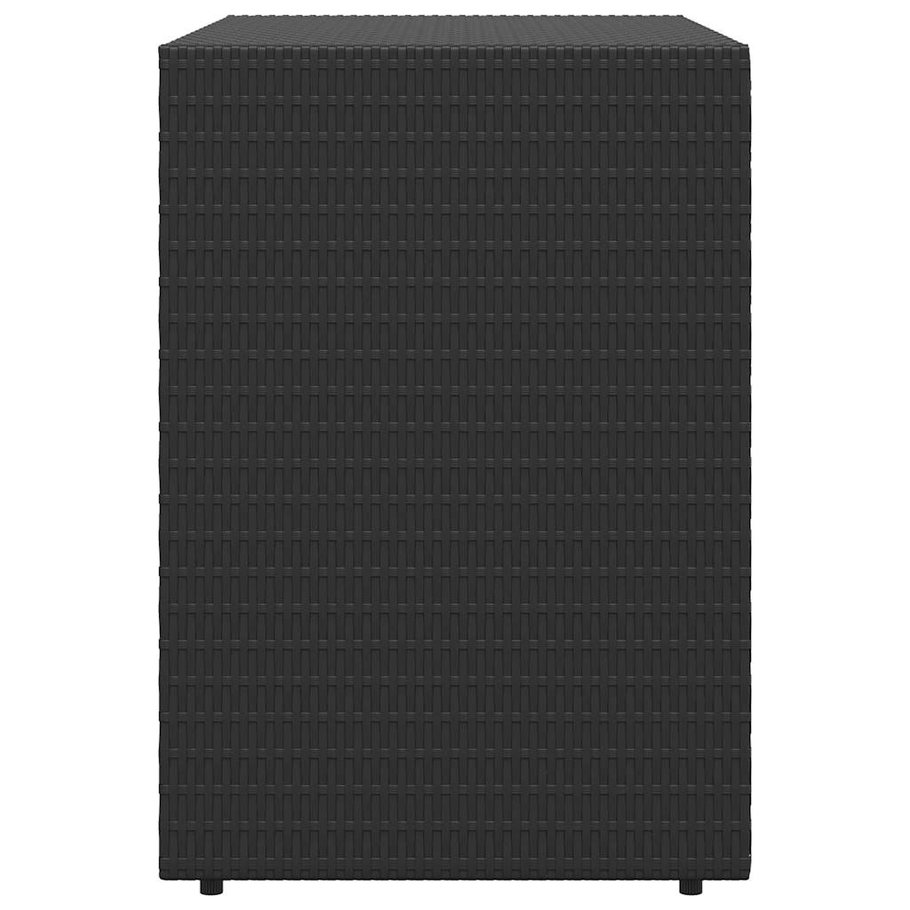 Mobiletto da giardino nero 100x55,5x80 cm in polyrattan | homemem39