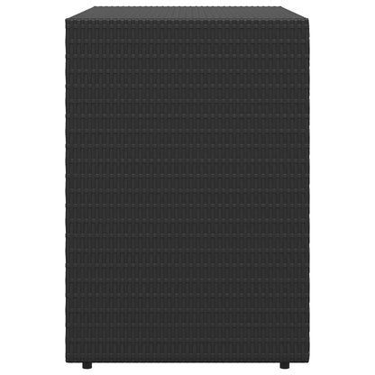 Mobiletto da giardino nero 100x55,5x80 cm in polyrattan | homemem39
