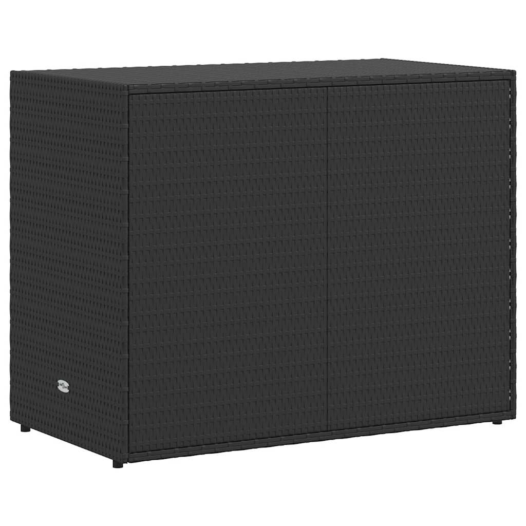 Mobiletto da giardino nero 100x55,5x80 cm in polyrattan | homemem39