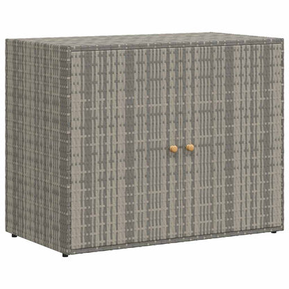 Mobile Portaoggetti da Giardino Grigio 100x55,5x80cm Polyrattan | homemem39