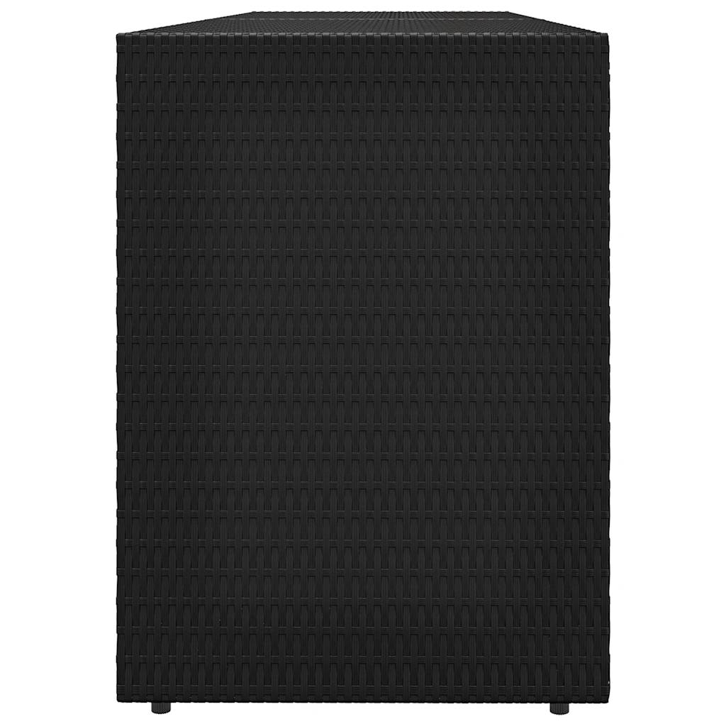 Mobiletto da giardino nero 198x55,5x80 cm in polyrattan | homemem39