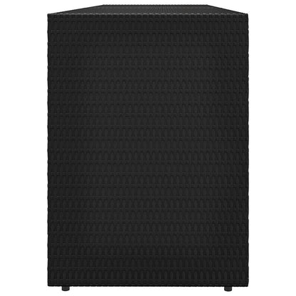 Mobiletto da giardino nero 198x55,5x80 cm in polyrattan | homemem39