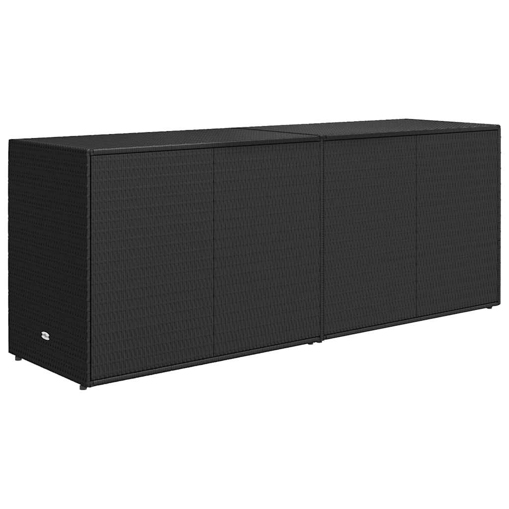 Mobiletto da giardino nero 198x55,5x80 cm in polyrattan | homemem39
