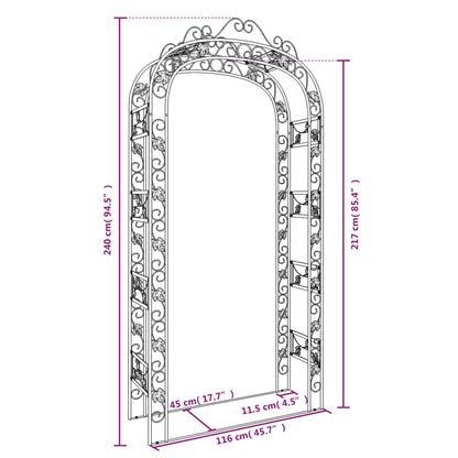 Arco da Giardino 116x45x240 cm Acciaio | homemem39