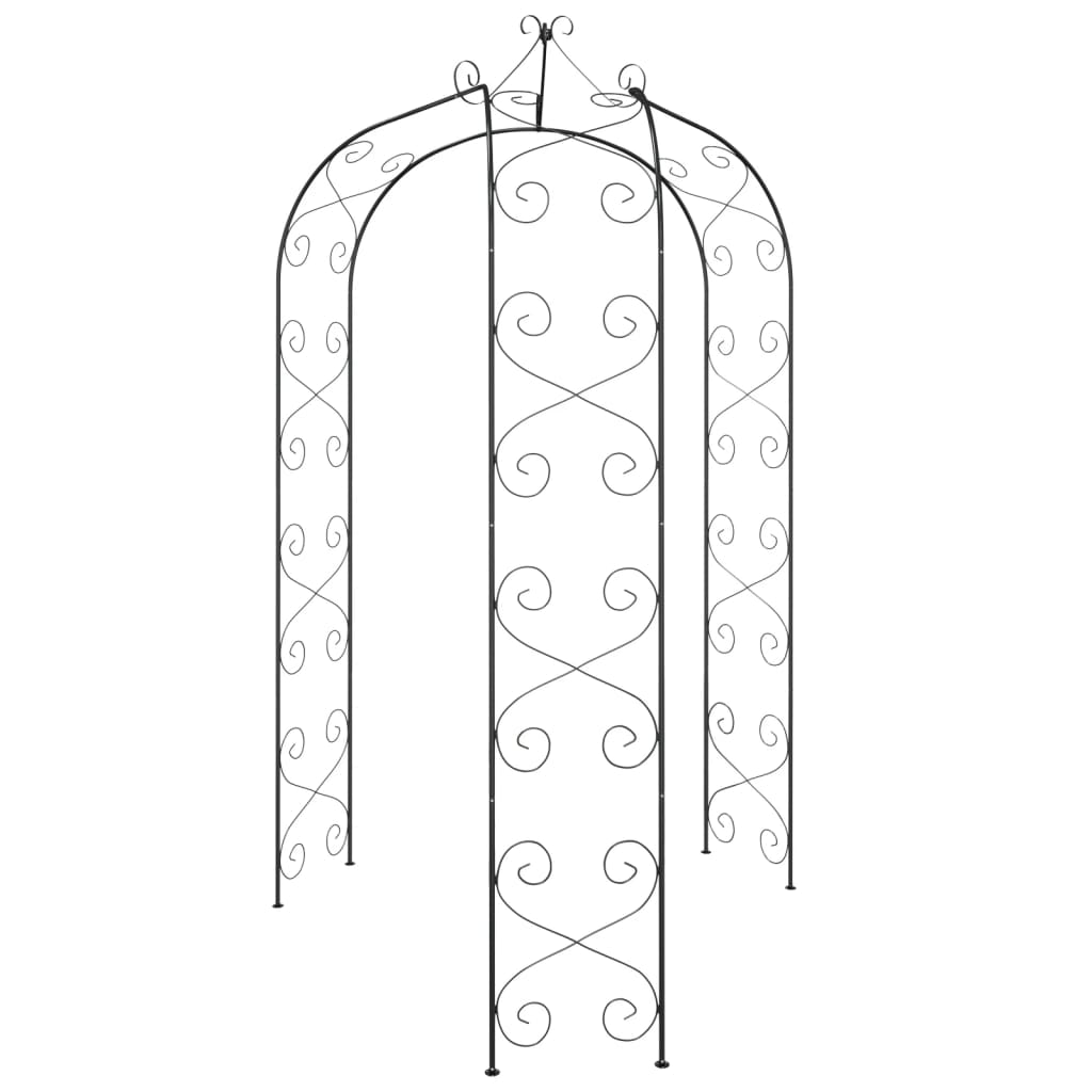 Arco da Giardino Nero Ø180x255 cm Acciaio | homemem39