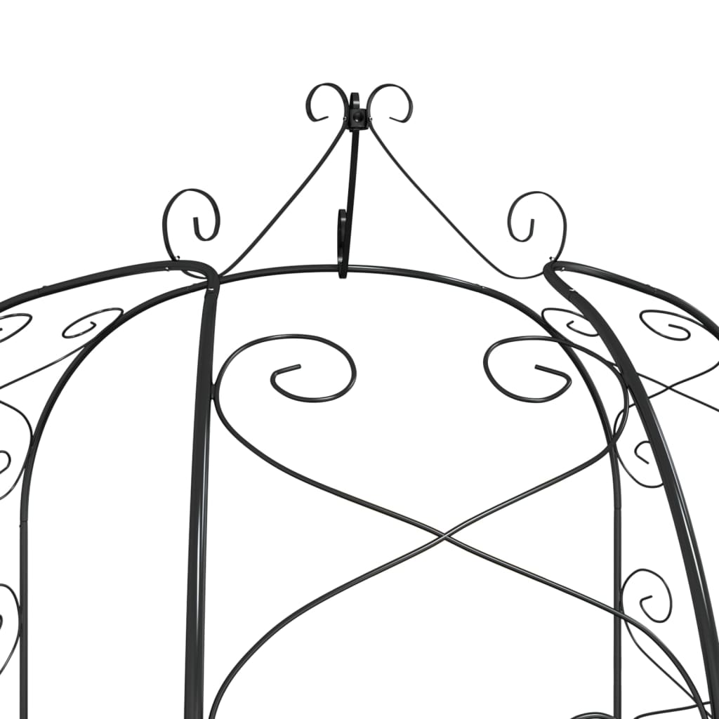 Arco da Giardino Nero Ø180x255 cm Acciaio | homemem39