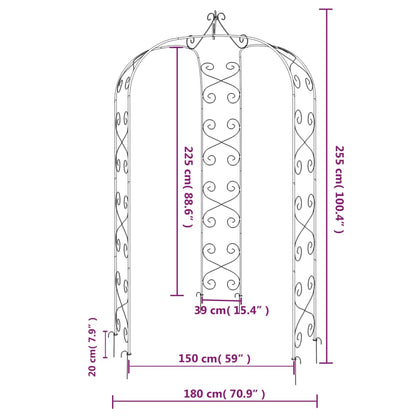 Arco da Giardino Nero Ø180x255 cm Acciaio | homemem39