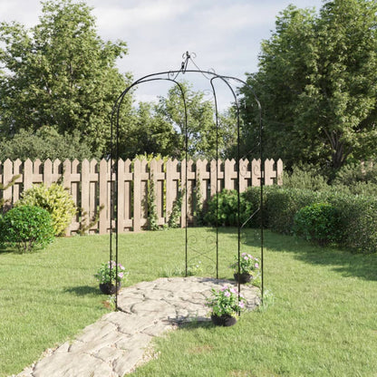 Arco da Giardino Nero Ø180x255 cm Acciaio | homemem39