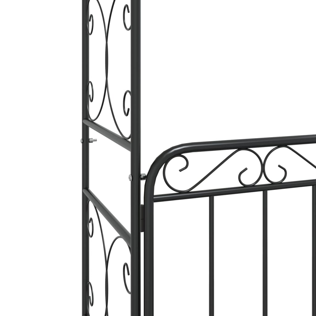 Arco da Giardino con Cancello Nero 108x45x235 cm Acciaio | homemem39