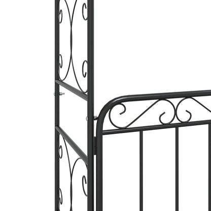 Arco da Giardino con Cancello Nero 108x45x235 cm Acciaio | homemem39