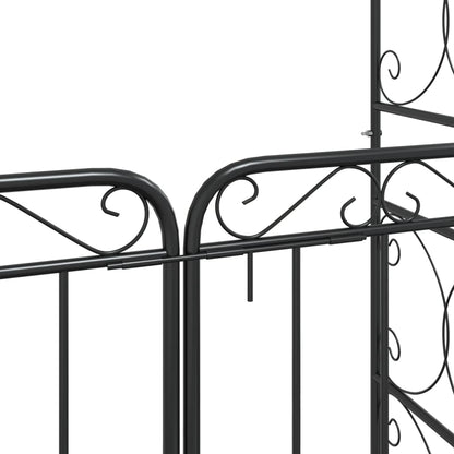 Arco da Giardino con Cancello Nero 108x45x235 cm Acciaio | homemem39