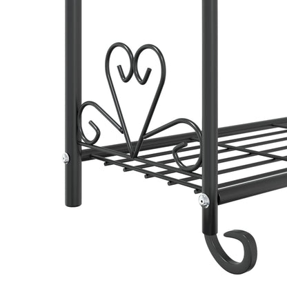 Fioriera Nera 56x30x96cm in Acciaio