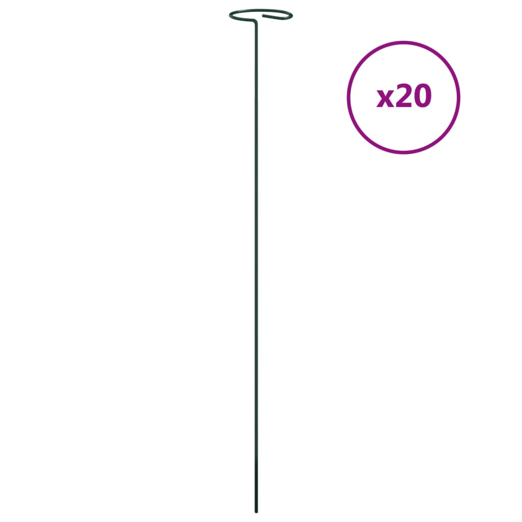 Supporti per Piante da Giardino 20 pz Verde Scuro 61 cm Acciaio - homemem39