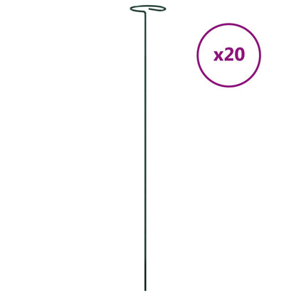 Supporti per Piante da Giardino 20 pz Verde Scuro 61 cm Acciaio - homemem39