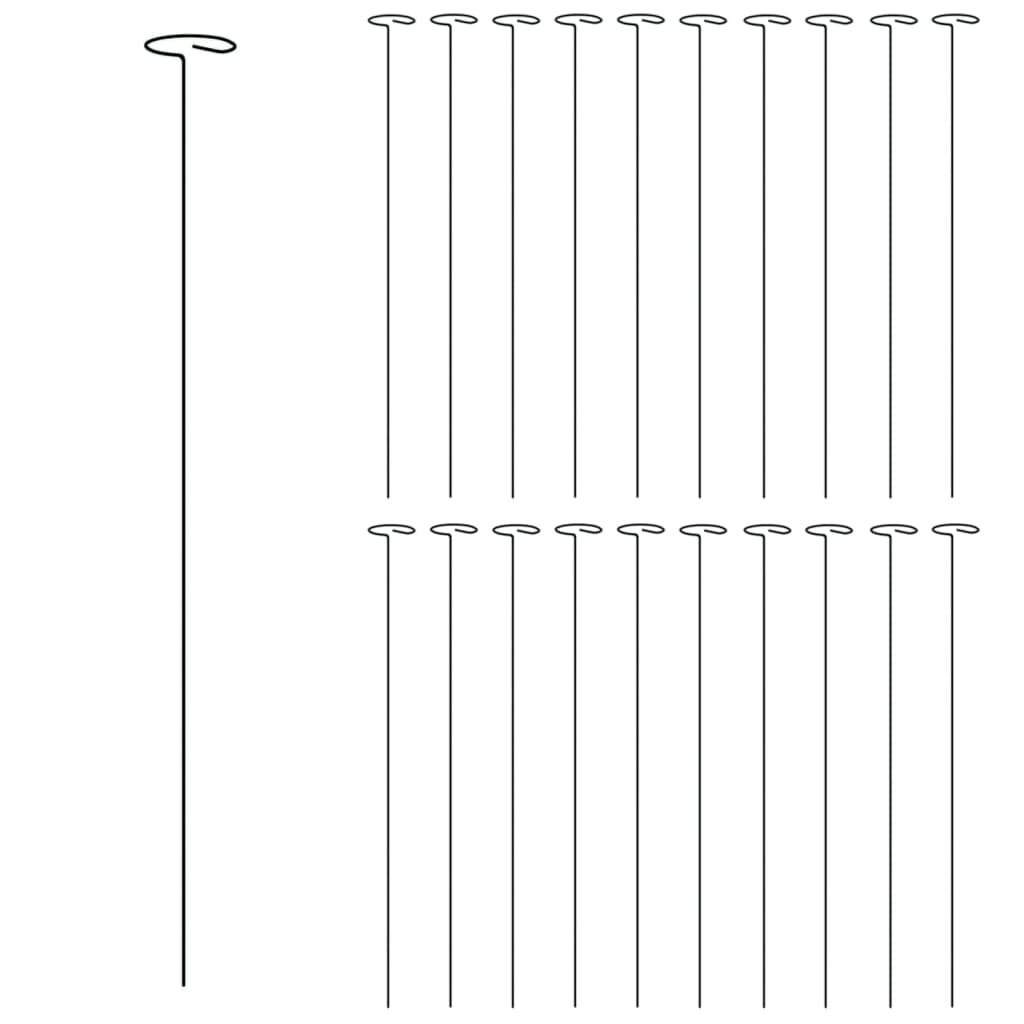 Supporti per Piante da Giardino 20 pz Verde Scuro 61 cm Acciaio - homemem39