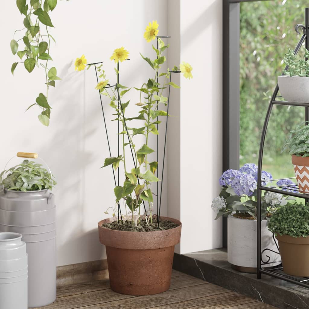 Supporti per Piante da Giardino 20 pz Verde Scuro 61 cm Acciaio - homemem39