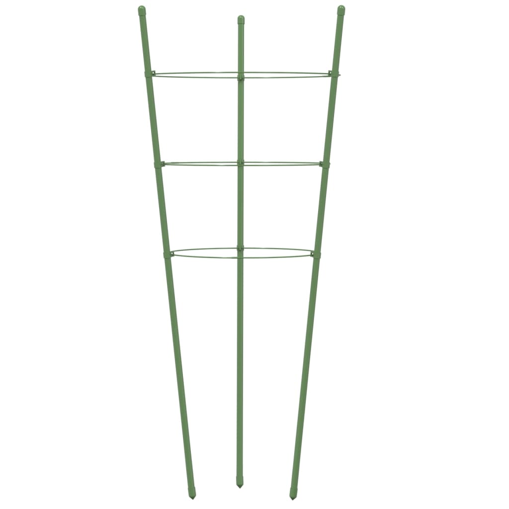 Supporti Piante da Giardino con 3 Anelli 5pz Verde 45cm Acciaio - homemem39