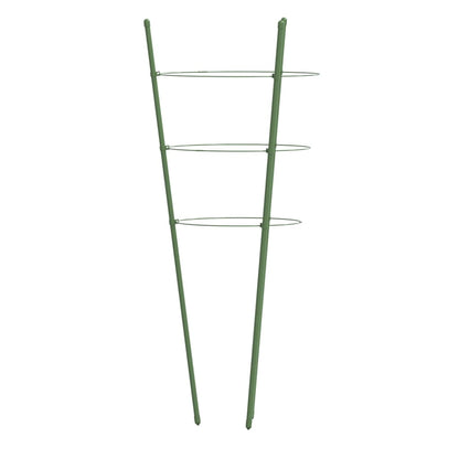 Supporti Piante da Giardino con 3 Anelli 5pz Verde 45cm Acciaio - homemem39