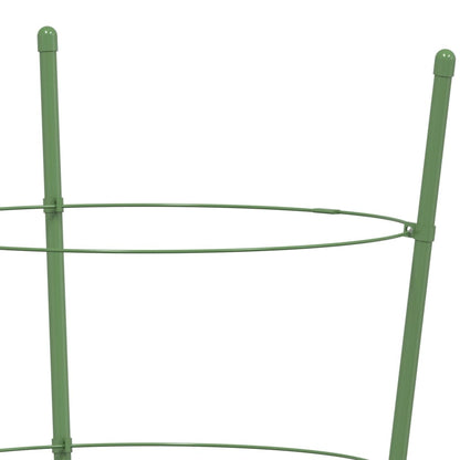 Supporti Piante da Giardino con 3 Anelli 5pz Verde 45cm Acciaio - homemem39