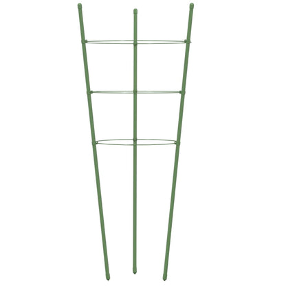 Supporti Piante da Giardino con 3 Anelli 5pz Verde 60cm Acciaio - homemem39