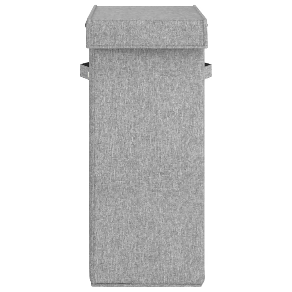 Cesto Biancheria Pieghevole Grigio 26x34,5x59,5 cm Lino Finto | homemem39