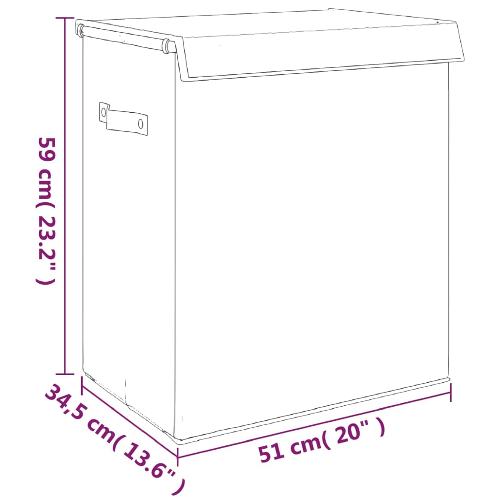 Cesto Biancheria Pieghevole Grigio 51x34,5x59 cm Lino Finto - homemem39