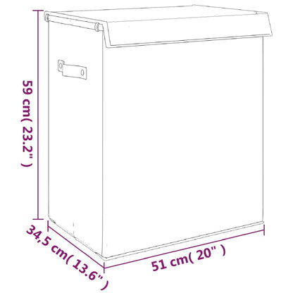 Cesto Biancheria Pieghevole Grigio 51x34,5x59 cm Lino Finto - homemem39