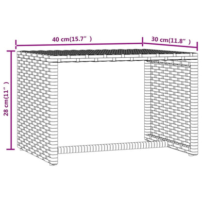 Lettino Prendisole 1 pz con Tavolino Nero in Polyrattan