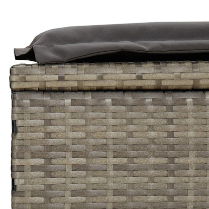 Lettini Prendisole 2pz con Tavolino Grigio in Polyrattan - homemem39