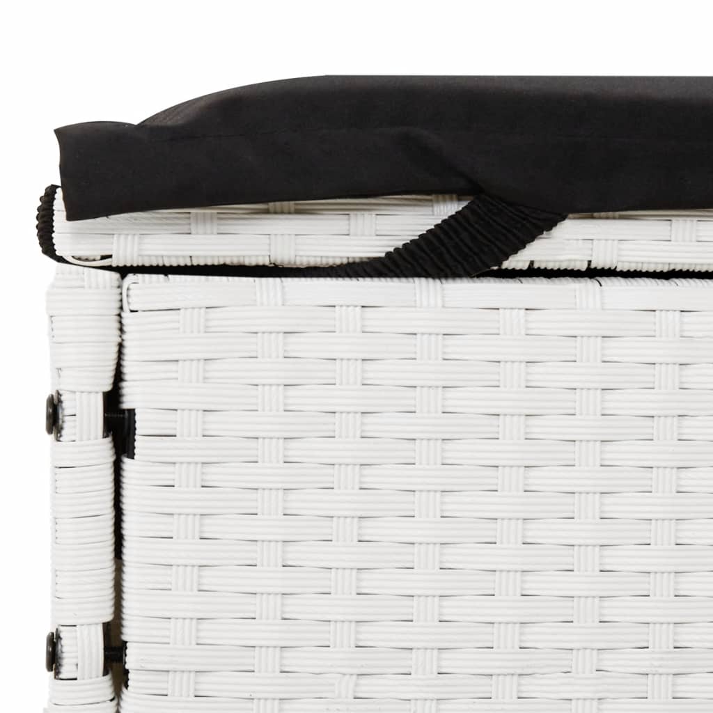 Lettino Prendisole 2 Persone con Cuscini Bianco in Polyrattan | homemem39