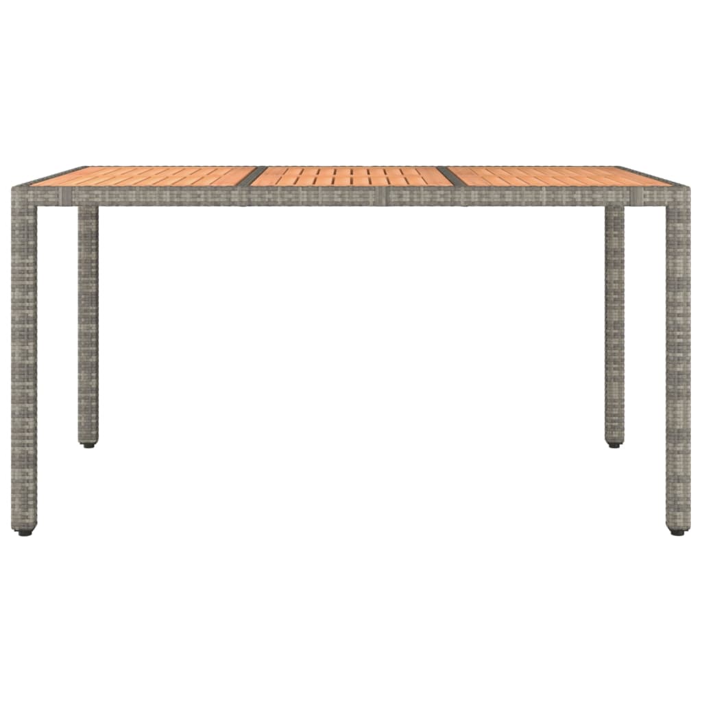 Tavolo Giardino Piano Legno Grigio Polyrattan e Massello Acacia | homemem39