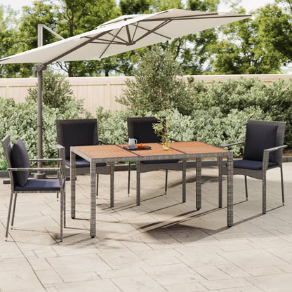 Tavolo Giardino Piano Legno Grigio Polyrattan e Massello Acacia | homemem39
