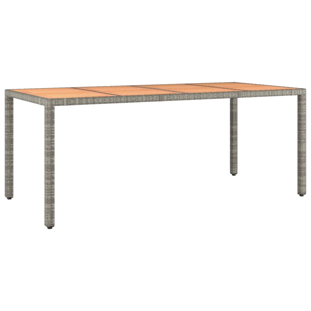 Tavolo Giardino Piano Legno Grigio Polyrattan e Massello Acacia - homemem39