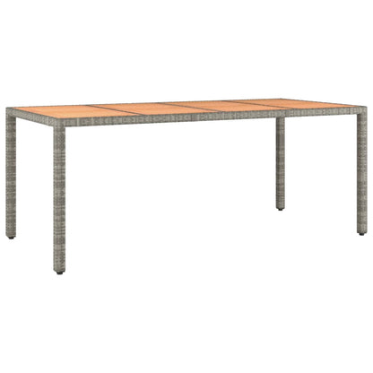 Tavolo Giardino Piano Legno Grigio Polyrattan e Massello Acacia - homemem39