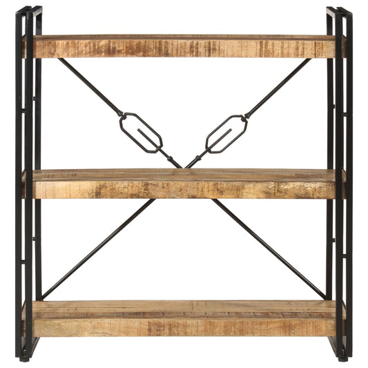 Libreria 3 Livelli 77x30x80 cm Legno Massello di Mango e Ferro | homemem39