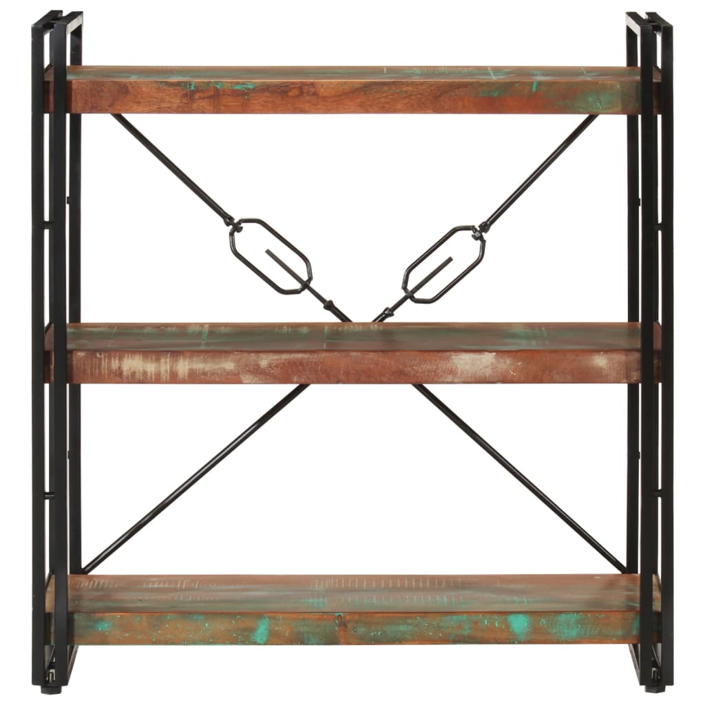 Libreria 3 Livelli 77x30x80 cm Legno Massello Recupero e Ferro | homemem39