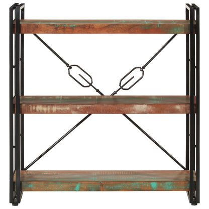 Libreria 3 Livelli 77x30x80 cm Legno Massello Recupero e Ferro | homemem39