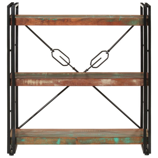 Libreria 3 Livelli 77x30x80 cm Legno Massello Recupero e Ferro | homemem39